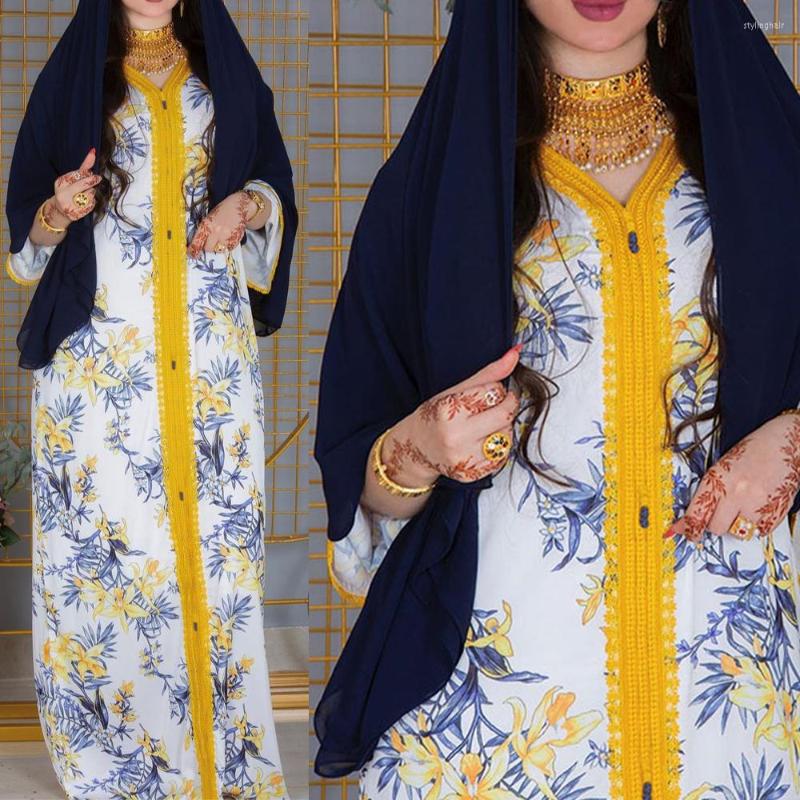 Ethnic Clothing White Flower Print Muslim Abaya Women V-neck Islamic Dubai Turkish Kaftan Robe Eid Mubarak Maxi Dress Arabic
Ethnic Clothing White Flower Print Muslim Abaya Women V-neck Islamic Dubai Turkish Kaftan Robe Eid Mubarak Maxi Dress Arabic