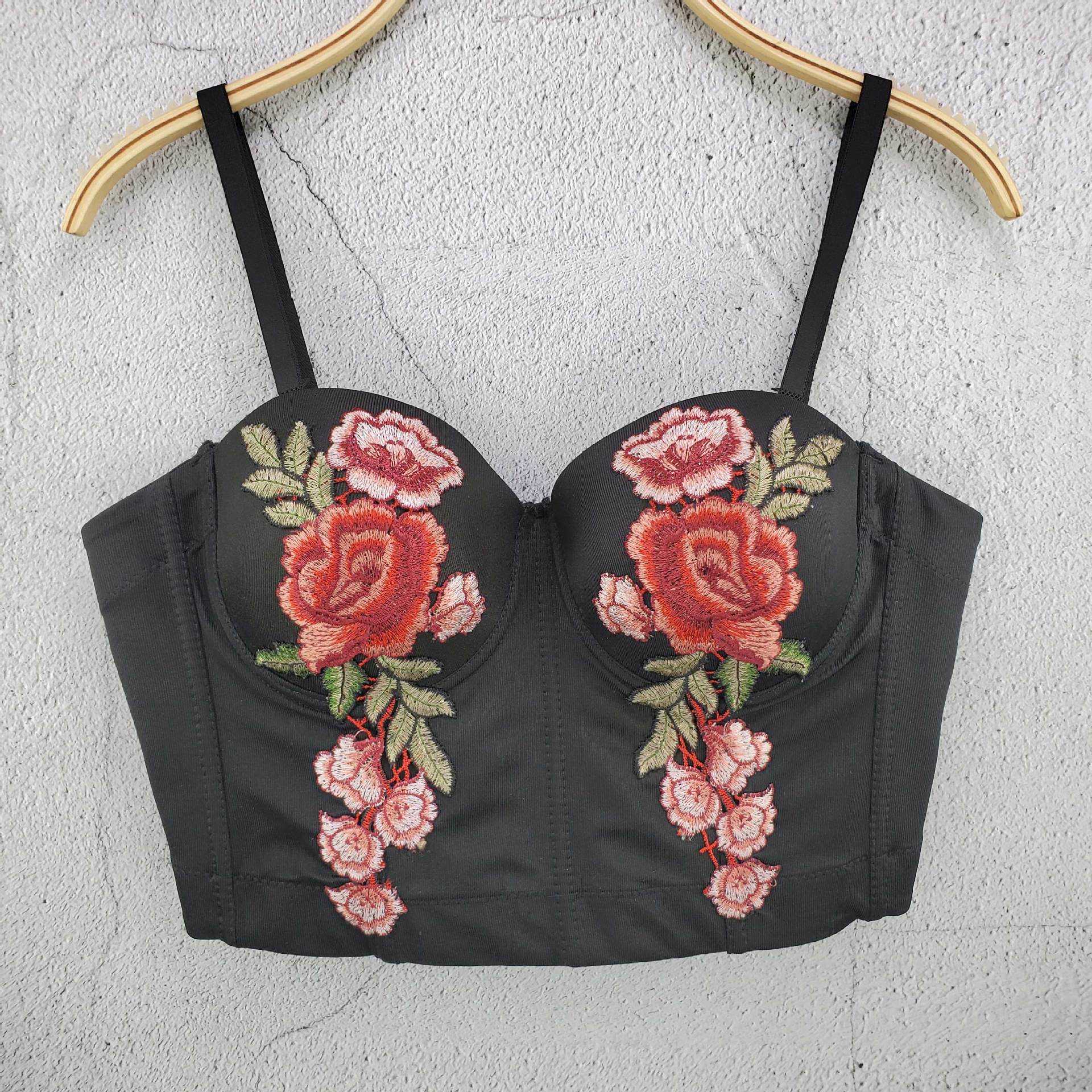 New Flower Embroidered Strapless tops women's slim fit a small number of people wear suspenders and vests, White
New Flower Embroidered Strapless tops women's slim fit a small number of people wear suspenders and vests, White