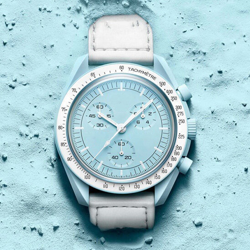 Mens Bioceramic Planet Moon watches Full Function Chronograph Quarz Watch Mission To Mercury 42mm Luxury Couple Joint Name Wristwatches