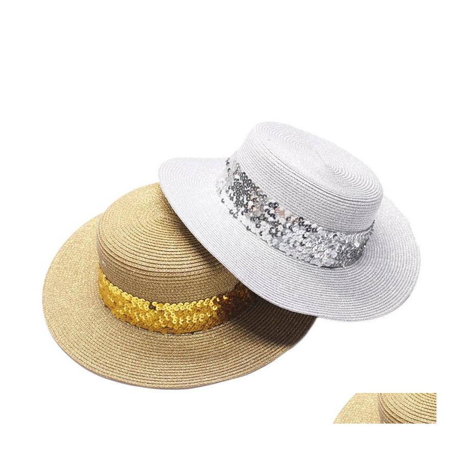 Wide Brim Hats Bucket Hats Summer Flat Top Chapeu Feminino Women Beach Hat Shining Sequins Wide Brim Fashion Ladies St Sun Drop De Dhbqf, Randomly sended colors 
Wide Brim Hats Bucket Hats Summer Flat Top Chapeu Feminino Women Beach Hat Shining Sequins Wide Brim Fashion Ladies St Sun Drop De Dhbqf, Randomly sended colors