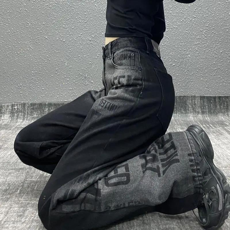 Women Jeans Black Gothic Streetwear Autumn Harajuku Vintage High Waist Denim Pants Grunge Loose Trousers Female 221206
Women Jeans Black Gothic Streetwear Autumn Harajuku Vintage High Waist Denim Pants Grunge Loose Trousers Female 221206