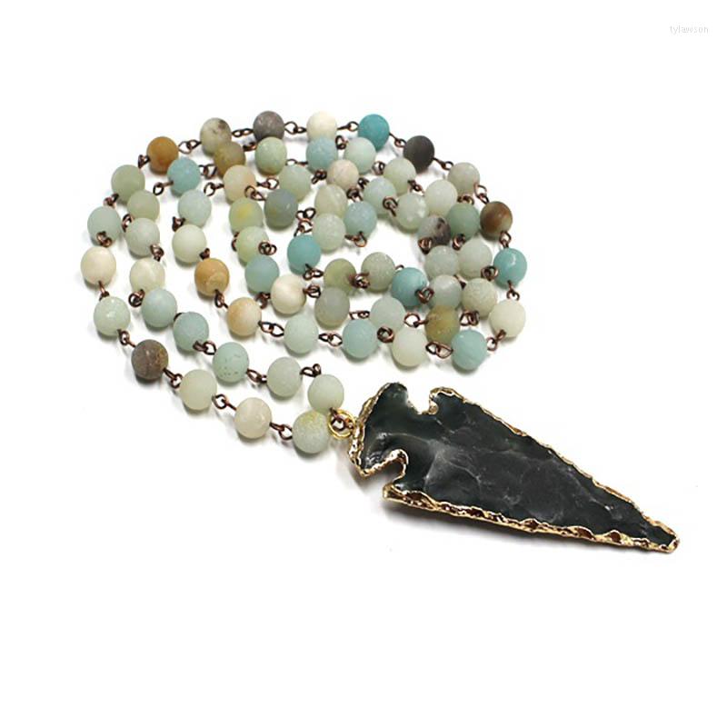 Pendant Necklaces Neutral Amazonite Stone Beads Necklace Vintage Arrow Women Bohemian Long Famale Jewelry Wholesale PQ-1
Pendant Necklaces Neutral Amazonite Stone Beads Necklace Vintage Arrow Women Bohemian Long Famale Jewelry Wholesale PQ-1