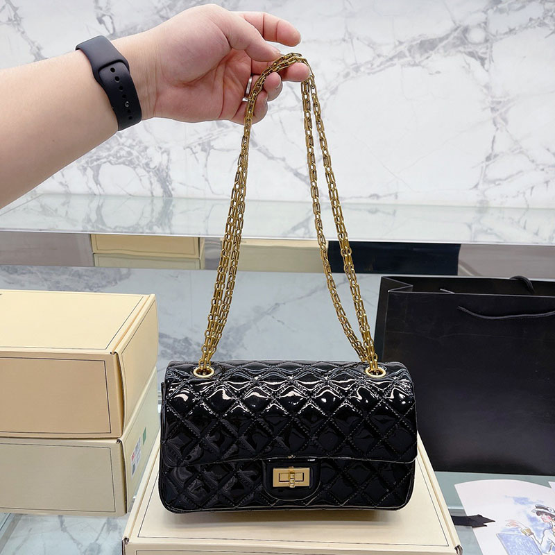 Classic Double Flap Women Shiny Shoulder Bag Patent Leather Quiet Diamond Lattice Designer Crossbody Wallet Retro Handbag Fashion Suitcases Clutch Card Holder, Black
Classic Double Flap Women Shiny Shoulder Bag Patent Leather Quiet Diamond Lattice Designer Crossbody Wallet Retro Handbag Fashion Suitcases Clutch Card Holder, Black