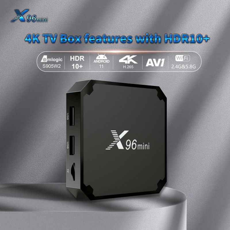 X96 mini Android 11 TV Box 2GB 16GB Amlogic S905W2 Quad Core 100M Lan 2.4G 5.8G WiFi 4K VP9 HDR10 Smart media player