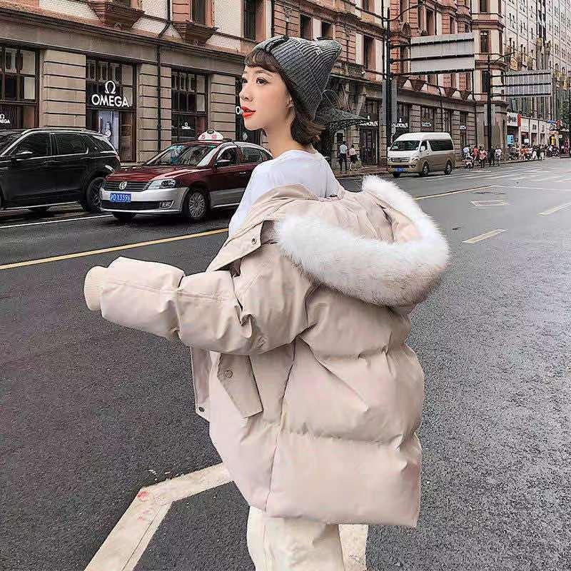 Women' Down Korean Loose Woman Parkas With Fur Collar Winter Cropped Jacket Women Warm Thick Bubble Coats, Black
Women' Down Korean Loose Woman Parkas With Fur Collar Winter Cropped Jacket Women Warm Thick Bubble Coats, Black