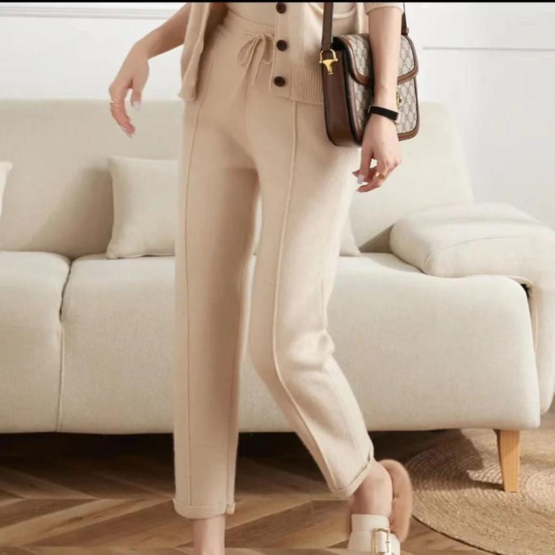 Women' Pants Wool Cashmere Knitted Women' Trousers Casual All-match High Waist Solid Color Lace-up Pocket Simple Pencil, Beige
Women' Pants Wool Cashmere Knitted Women' Trousers Casual All-match High Waist Solid Color Lace-up Pocket Simple Pencil, Beige