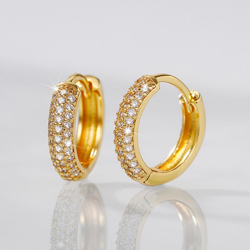 Hoop Earrings Trendy Gold Plated 3 Rows Zircon For Women And Men White CZ Stone Inlay Hip Hop Fashion Jewelry Party Gifts
Hoop Earrings Trendy Gold Plated 3 Rows Zircon For Women And Men White CZ Stone Inlay Hip Hop Fashion Jewelry Party Gifts