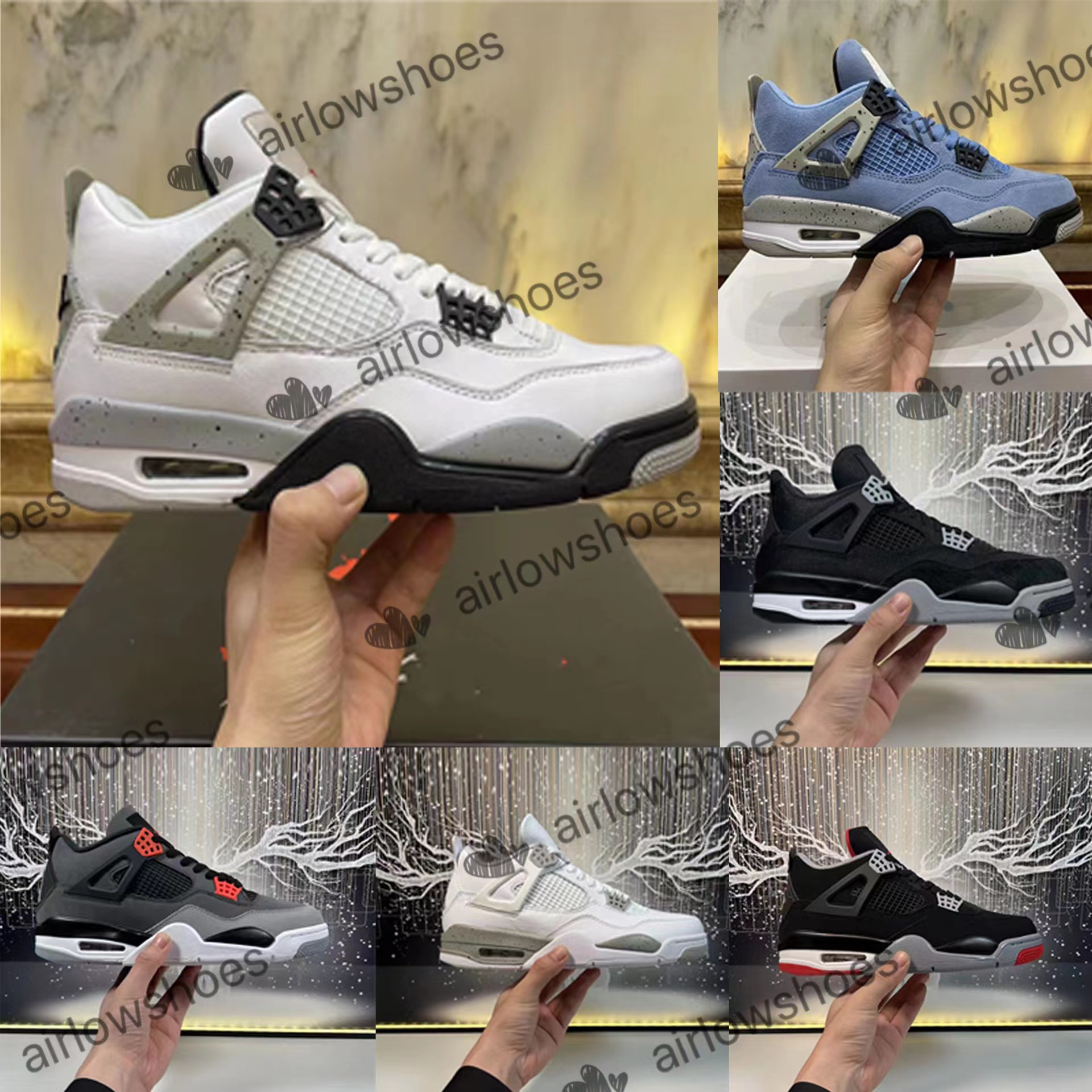 AIR JORDAN JORDENS JORDANS JORDEN Jumpman 4 Basketball Shoes Motorsports Sneakers Red Thunder Sail Black Cat White Pure Money Infrared Military Metallic, 12
AIR JORDAN JORDENS JORDANS JORDEN Jumpman 4 Basketball Shoes Motorsports Sneakers Red Thunder Sail Black Cat White Pure Money Infrared Military Metallic, 12