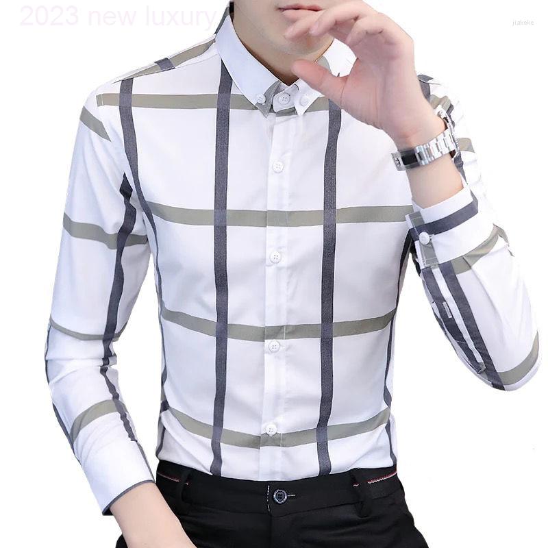 Men's Casual Shirts Autumn 2022 Korean Fashion Chic White Shirt Men Design Brand Slim Fit Man Tops Long Sleeve Plaid Handsome Blouse W211, Baise
Men's Casual Shirts Autumn 2022 Korean Fashion Chic White Shirt Men Design Brand Slim Fit Man Tops Long Sleeve Plaid Handsome Blouse W211, Baise