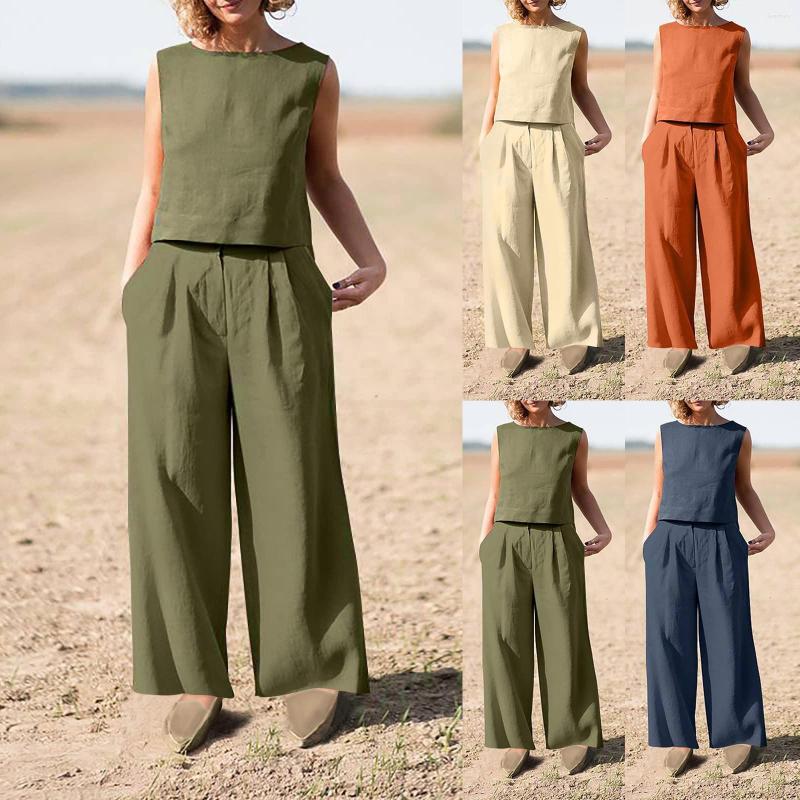 Women' Two Piece Pants Elegant Loose Women Shirt Trouser Suits Sleeveless Shirts And Elastic High Wasit 2 Pieces Set Fashion Office Outfit, Khaki
Women' Two Piece Pants Elegant Loose Women Shirt Trouser Suits Sleeveless Shirts And Elastic High Wasit 2 Pieces Set Fashion Office Outfit, Khaki