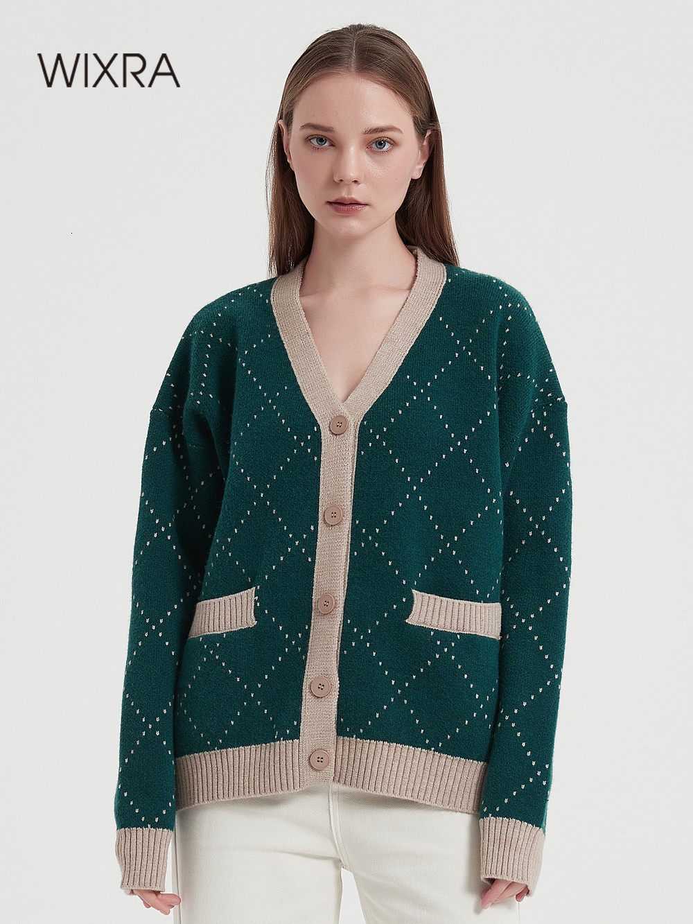 Women' Knits Tees Wixra Women Single Breasted Argyle Long Sleeve Cardigan Autumn Winter Stylish Green Knitwear Pockets Sweater 221207, Orange
Women' Knits Tees Wixra Women Single Breasted Argyle Long Sleeve Cardigan Autumn Winter Stylish Green Knitwear Pockets Sweater 221207, Orange