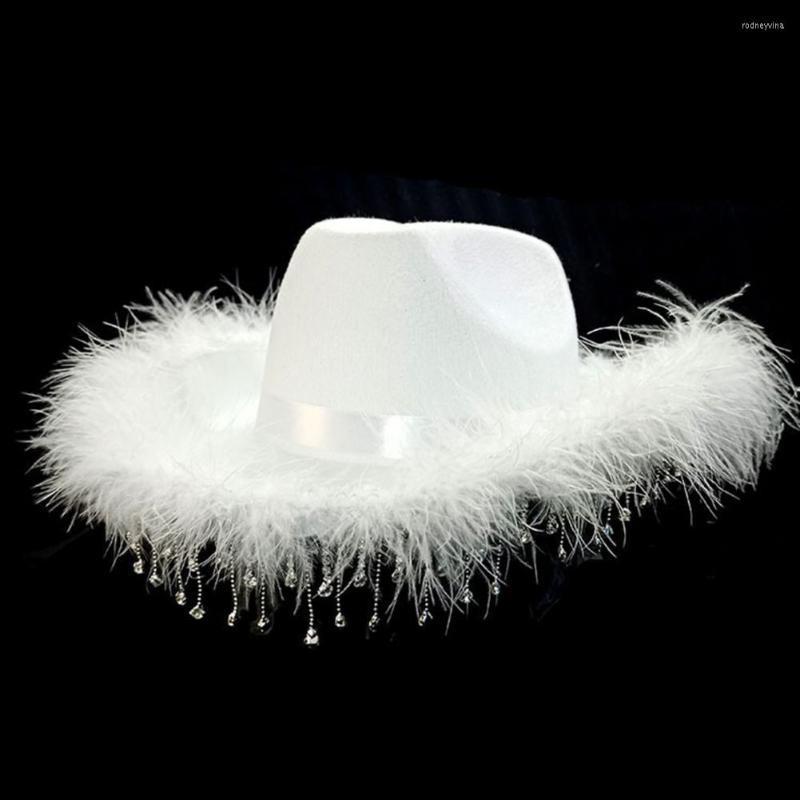Berets Western Cowboy Hat Useful Unique Comfortable To Wear Rhinestone Tassel Cowgirl For Party, White
Berets Western Cowboy Hat Useful Unique Comfortable To Wear Rhinestone Tassel Cowgirl For Party, White