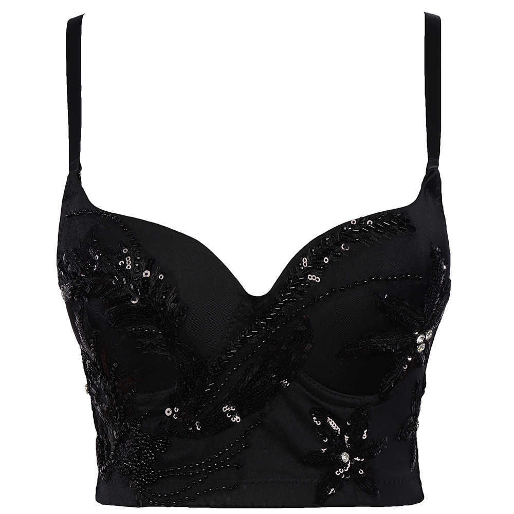 Nightclub disco diamond studded Beaded brassiere cool wearing a bra suspender vest women's body shaping back sports bra, Black on black
Nightclub disco diamond studded Beaded brassiere cool wearing a bra suspender vest women's body shaping back sports bra, Black on black