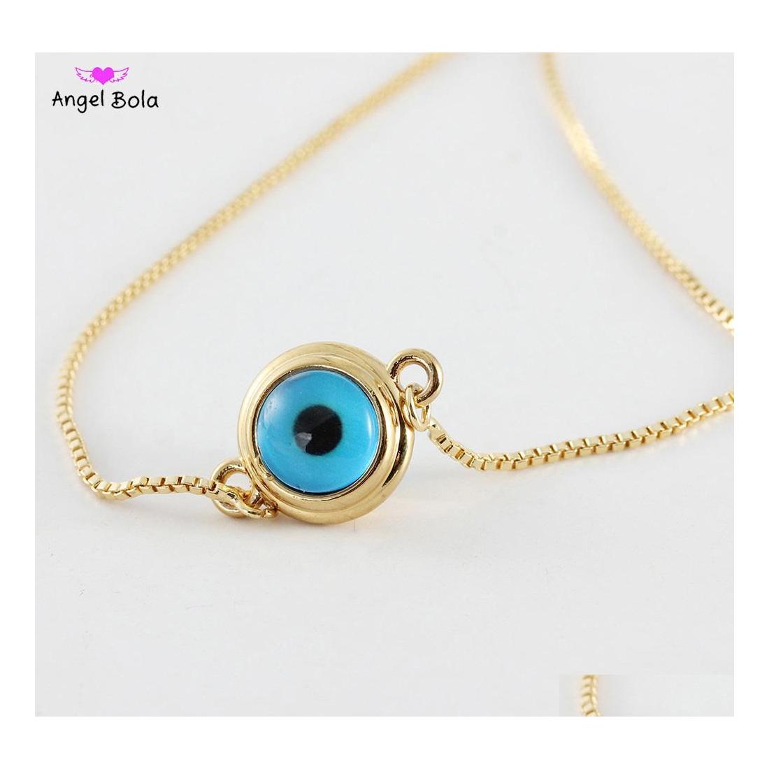 Charm Bracelets Simple And Exquisite Female Mens 18K Gold Evil Eye Size Adjustable Jewelry Bracelet Islamic Muslim Party Activities Dhxp0 
Charm Bracelets Simple And Exquisite Female Mens 18K Gold Evil Eye Size Adjustable Jewelry Bracelet Islamic Muslim Party Activities Dhxp0