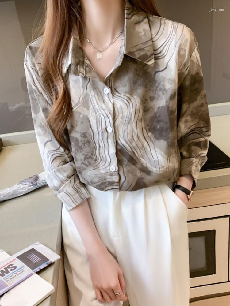 Women' Blouses 2022 Autumn Korean Loose Ink Print Shirts Women Fashion Long Sleeve Vintage Turn-down Collar Tops Female Clothing, Khaki
Women' Blouses 2022 Autumn Korean Loose Ink Print Shirts Women Fashion Long Sleeve Vintage Turn-down Collar Tops Female Clothing, Khaki