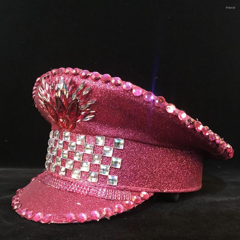 Berets Women Military Hat Rhinestone Festival DJ Gogo Dancer Captain Halloween Costume Cosplay Party Yacht Week Sergeant, Pink flower
Berets Women Military Hat Rhinestone Festival DJ Gogo Dancer Captain Halloween Costume Cosplay Party Yacht Week Sergeant, Pink flower