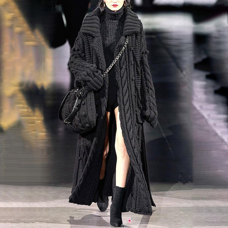 Women' Knits Tees ZJZLL Fashion European and American Long Cardigan Sweater Women Autumn Winter Twist Knitted Loose Coat 221206, Black
Women' Knits Tees ZJZLL Fashion European and American Long Cardigan Sweater Women Autumn Winter Twist Knitted Loose Coat 221206, Black