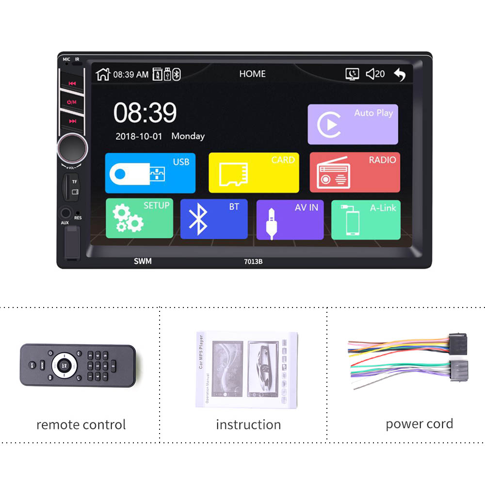 2din Apple Carplay Car Radio 7013B Bluetooth Android Auto Stereo Receiver 7"Touch Screen USB ISO MP5 Player Tape Recorder