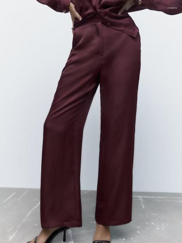 Women's Pants Kumsvag 2022 Summer Women Satin Straight Fashion Casual Solid Buttons Zipper Female Elegant Street Pant Trousers Clothing
Women's Pants Kumsvag 2022 Summer Women Satin Straight Fashion Casual Solid Buttons Zipper Female Elegant Street Pant Trousers Clothing