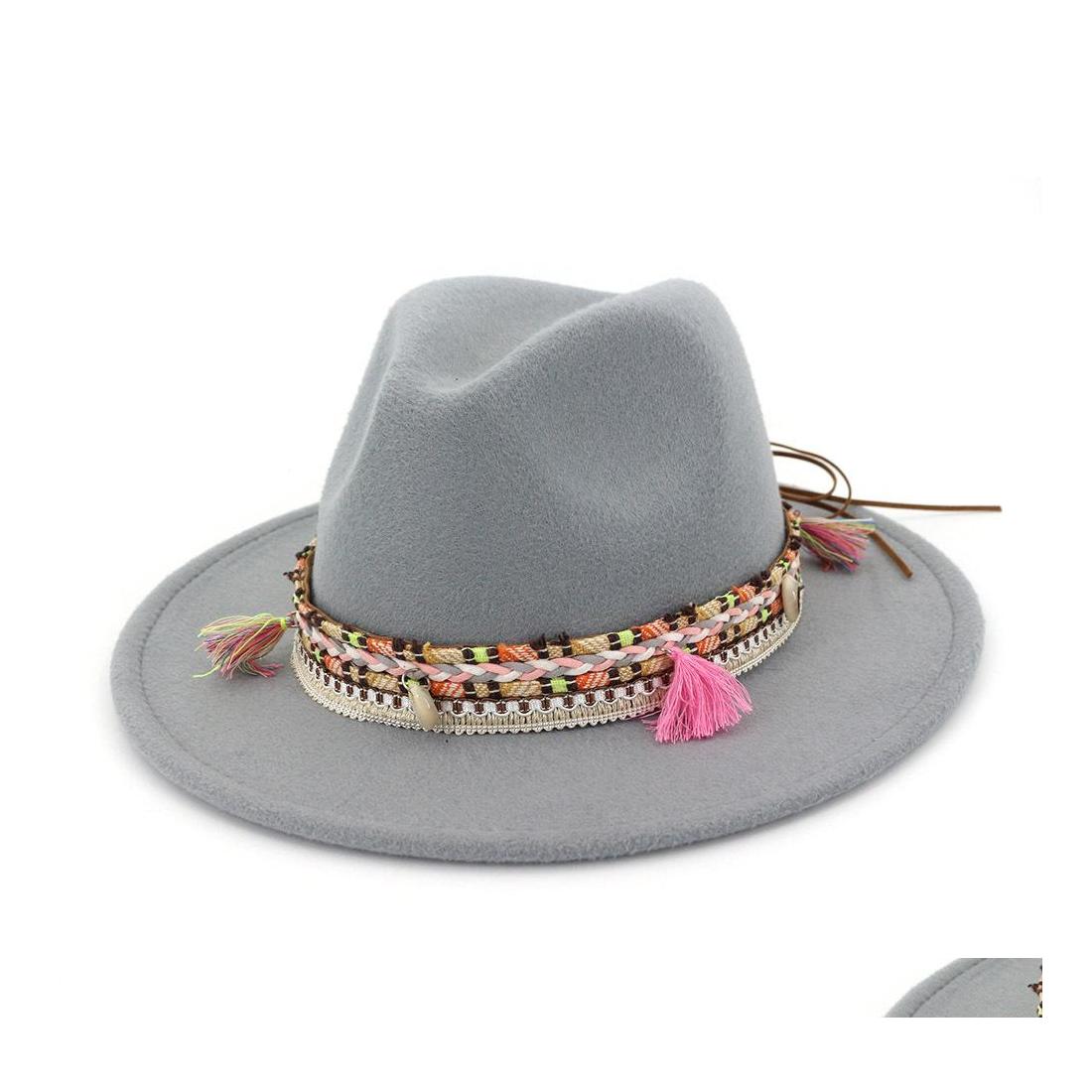 Wide Brim Hats Bucket Hats Fashion Unisex Wide Brim Wool Felt Fedora Hats With Ethnic Braided Ribbon Jazz Cap Retro Panama Style F Dhduf, 12
Wide Brim Hats Bucket Hats Fashion Unisex Wide Brim Wool Felt Fedora Hats With Ethnic Braided Ribbon Jazz Cap Retro Panama Style F Dhduf, 12