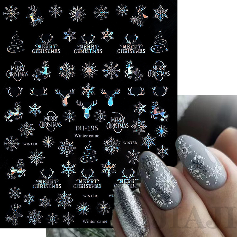 Sliver Bronzing 3D Christmas Nail Art Decoration Sticker Sparkly White Colorful Glitter Geometry Snowflake Winter Slider Foil, Customize
Sliver Bronzing 3D Christmas Nail Art Decoration Sticker Sparkly White Colorful Glitter Geometry Snowflake Winter Slider Foil, Customize