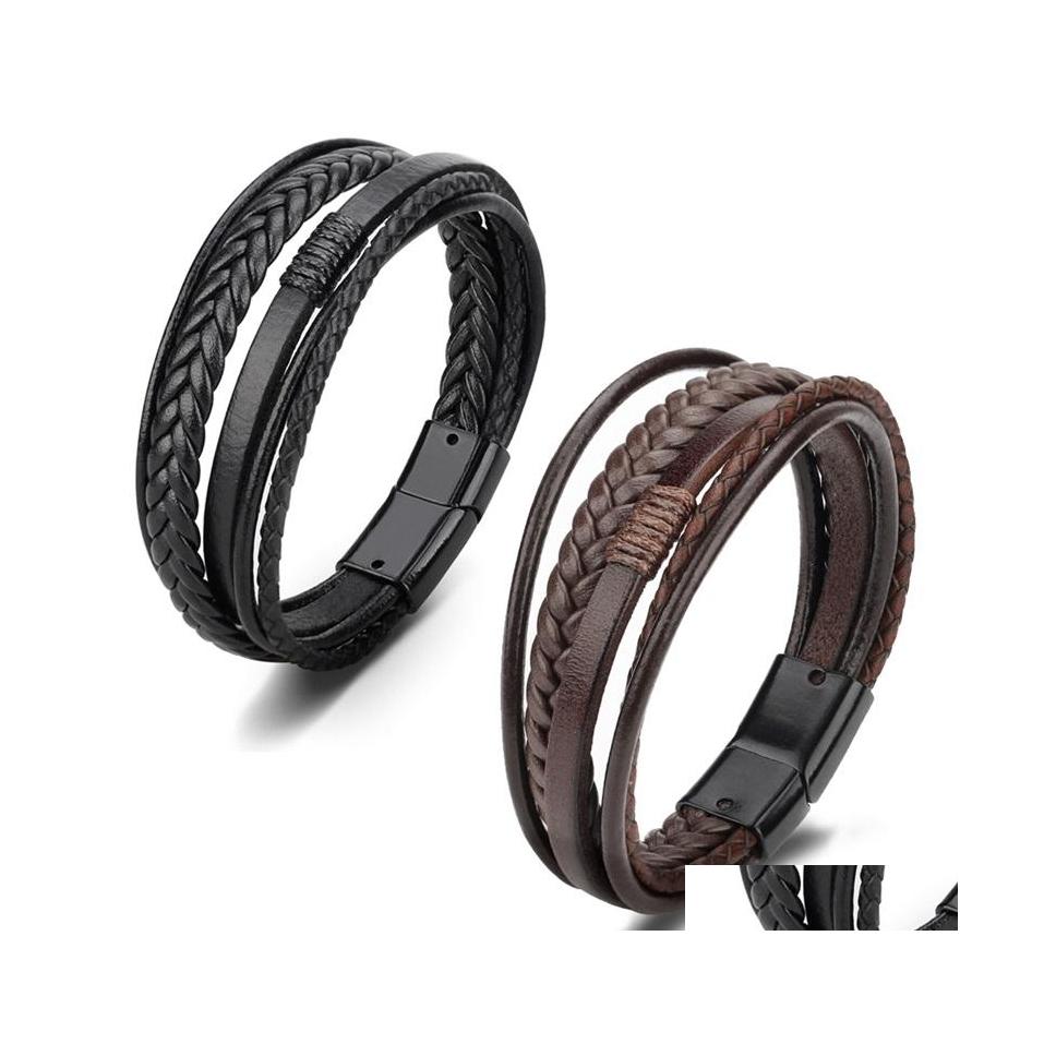 Chain Trendy Genuine Leather Bracelets Mens Mtilayer Braided Rope Link Chain Male Female Bracelet Retro Jewelry 1212 E3 Drop Delivery Dhuly
Chain Trendy Genuine Leather Bracelets Mens Mtilayer Braided Rope Link Chain Male Female Bracelet Retro Jewelry 1212 E3 Drop Delivery Dhuly