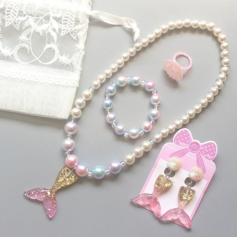 Necklace Earrings Set Mermaid Scales Animals Cute Ring Bracelet Cosplay For Kids Girls Christmas Gift, Picture shown
Necklace Earrings Set Mermaid Scales Animals Cute Ring Bracelet Cosplay For Kids Girls Christmas Gift, Picture shown