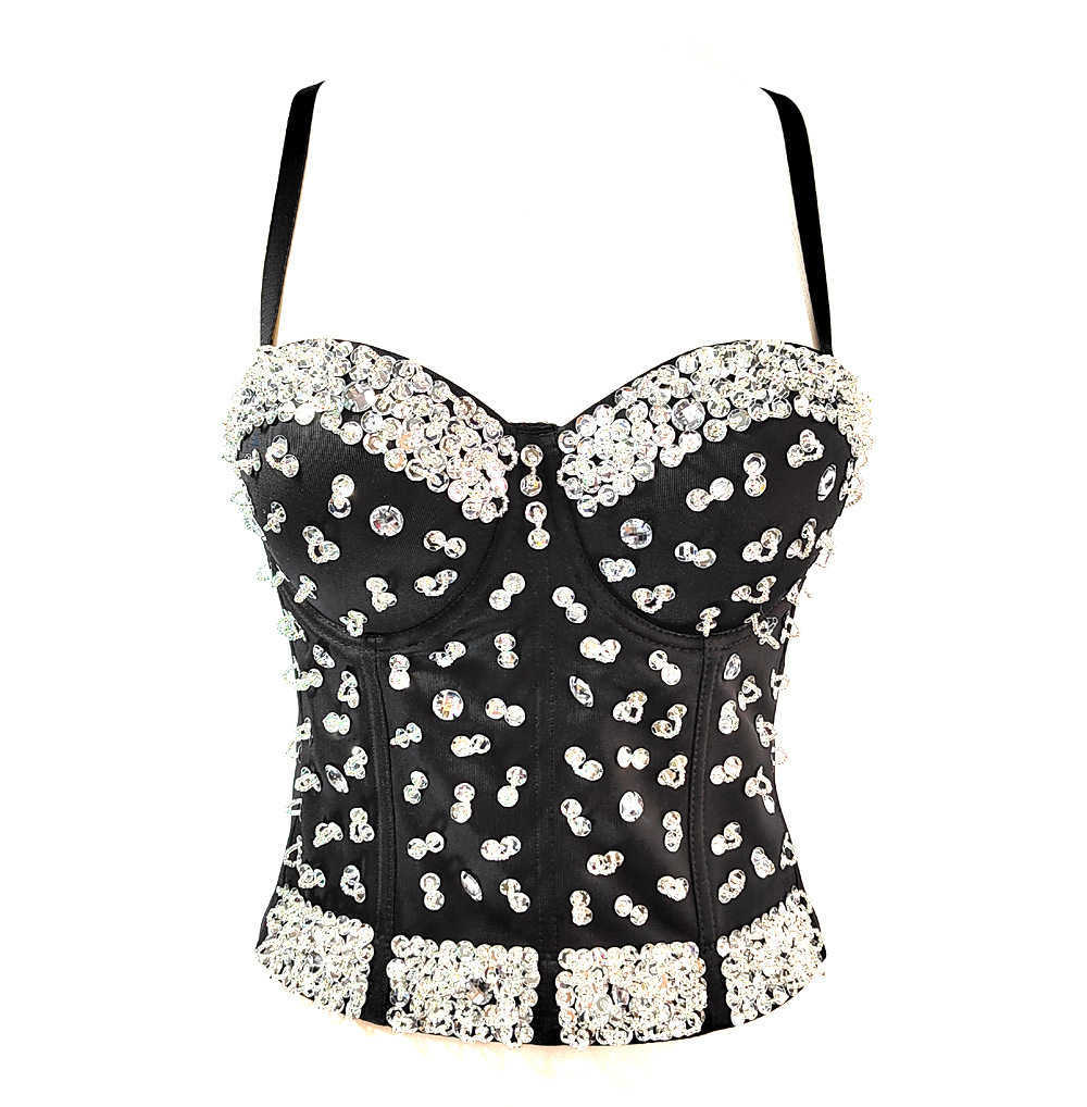 Shaping top heavy work beading and thin belly wrapped chest sequins shaping underwear female, White beads on black background
Shaping top heavy work beading and thin belly wrapped chest sequins shaping underwear female, White beads on black background
