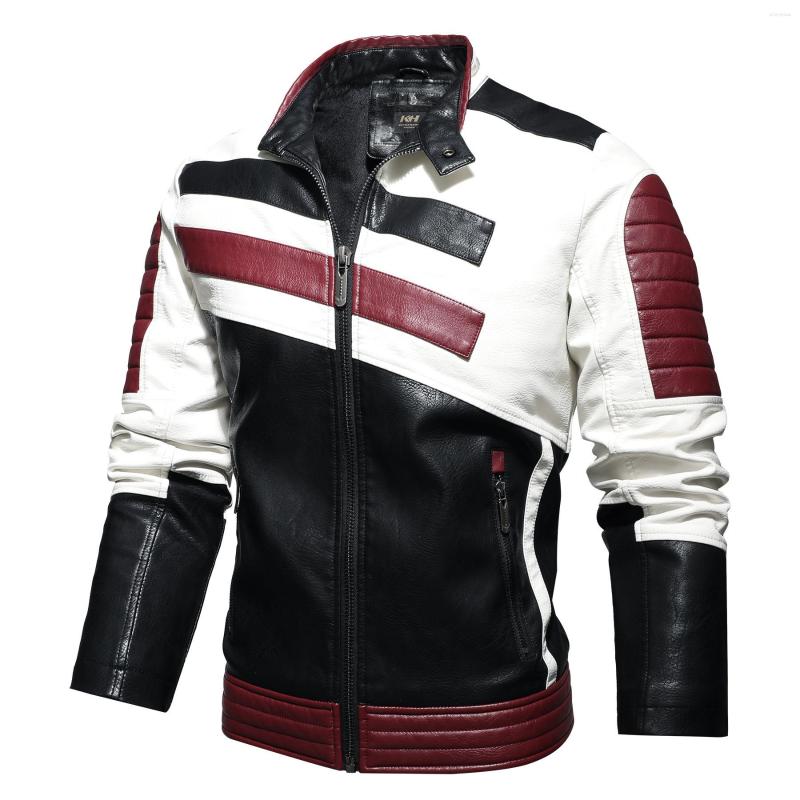Men's Down Color Matching Short Fashion Stand Collar Trend Thickened PU Leather Jacket, Navy blue
Men's Down Color Matching Short Fashion Stand Collar Trend Thickened PU Leather Jacket, Navy blue