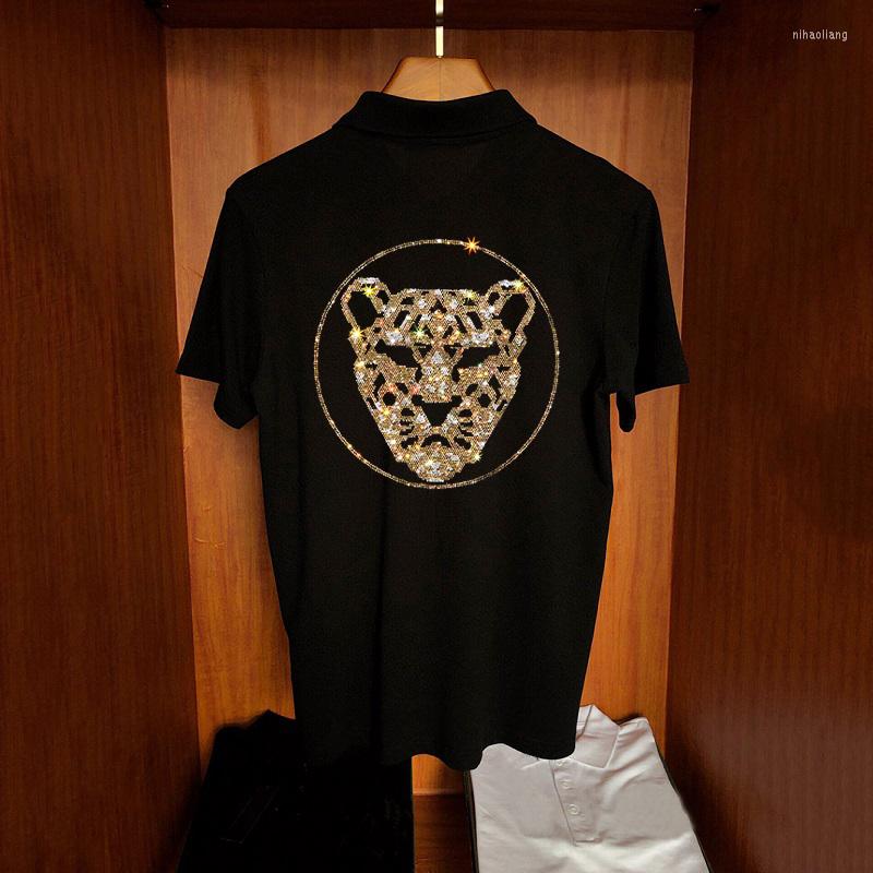Men's Polos Leopard Diamond Summer Hip-Hop Slim Polo Shirt Black And White Trend Handsome Personality Short Sleeve, As shown asian size
Men's Polos Leopard Diamond Summer Hip-Hop Slim Polo Shirt Black And White Trend Handsome Personality Short Sleeve, As shown asian size
