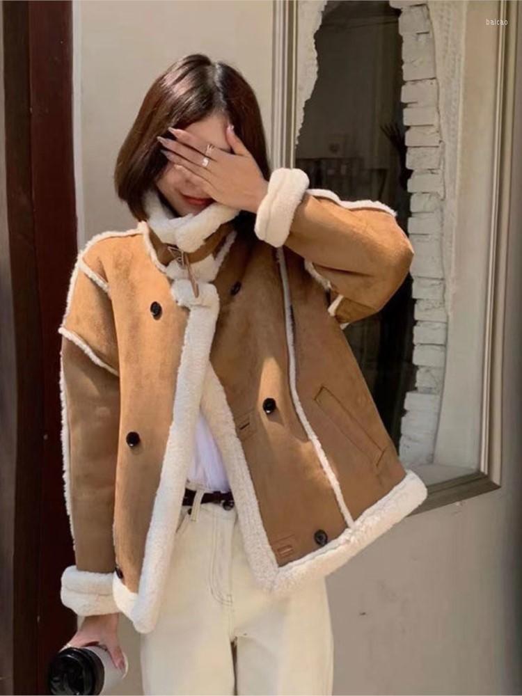 Women' Leather 2022 Women Korean Lamb Fur Loose Faux Sheepskin Tooling Cotton Jacket Female Warm Parkas Green Winter Coat, Green coat
Women' Leather 2022 Women Korean Lamb Fur Loose Faux Sheepskin Tooling Cotton Jacket Female Warm Parkas Green Winter Coat, Green coat