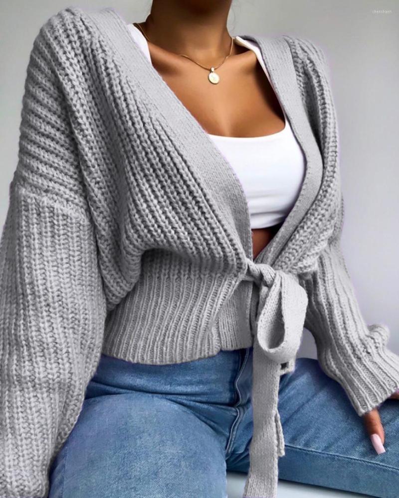 Women' Knits 2022 Women' Sweater Solid Color V-Neck Lace Up Bow Jumpers Lattern Sleeve Loose Cardigan Female Spring Autumn Knitted, Gray
Women' Knits 2022 Women' Sweater Solid Color V-Neck Lace Up Bow Jumpers Lattern Sleeve Loose Cardigan Female Spring Autumn Knitted, Gray