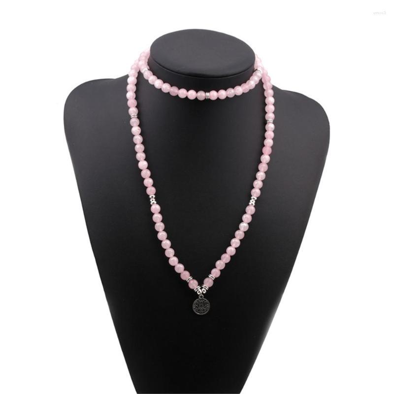 Pendant Necklaces Yoga Lotus Natural Stone 108 Necklace Energy Pink Crystal Beads Mala Fashion Women Meditation Bracelet Jewelry Dropship
Pendant Necklaces Yoga Lotus Natural Stone 108 Necklace Energy Pink Crystal Beads Mala Fashion Women Meditation Bracelet Jewelry Dropship