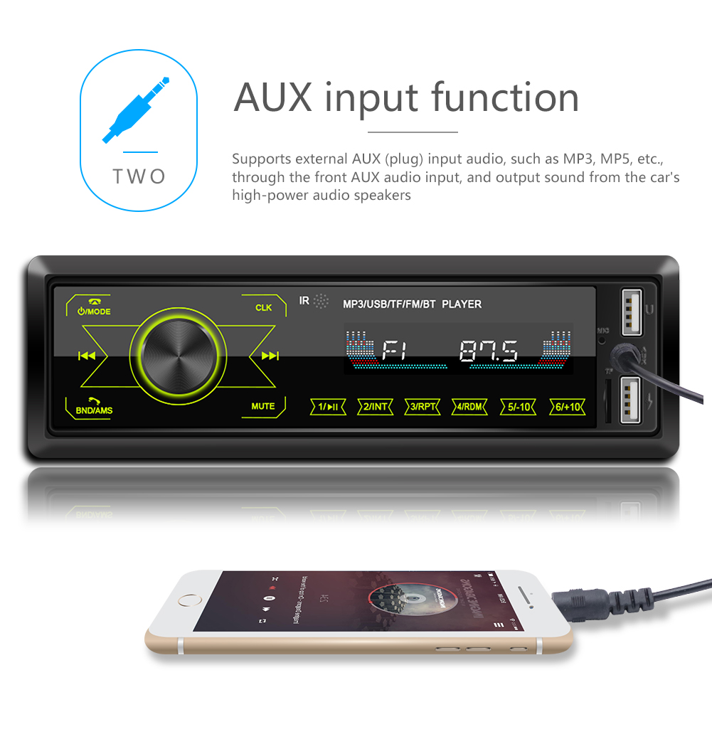 Car Radio Car audio FM Bluetooth MP3 Audio Player Bluetooth cellphone Handfree USB/SD Car Stereo Radio In Dash Aux Input