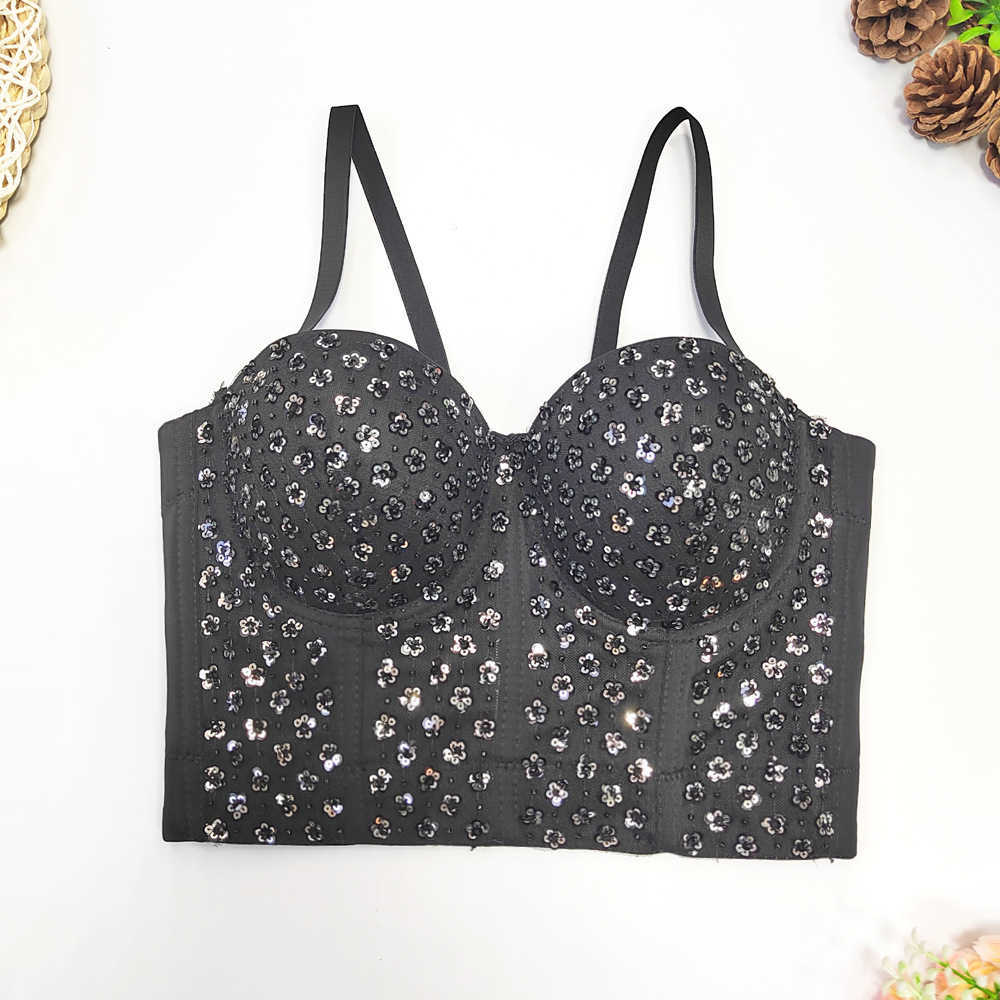 Beaded sequin strap with interior design small number of high-end beaded vest steel ring shaping bra women, Black2
Beaded sequin strap with interior design small number of high-end beaded vest steel ring shaping bra women, Black2