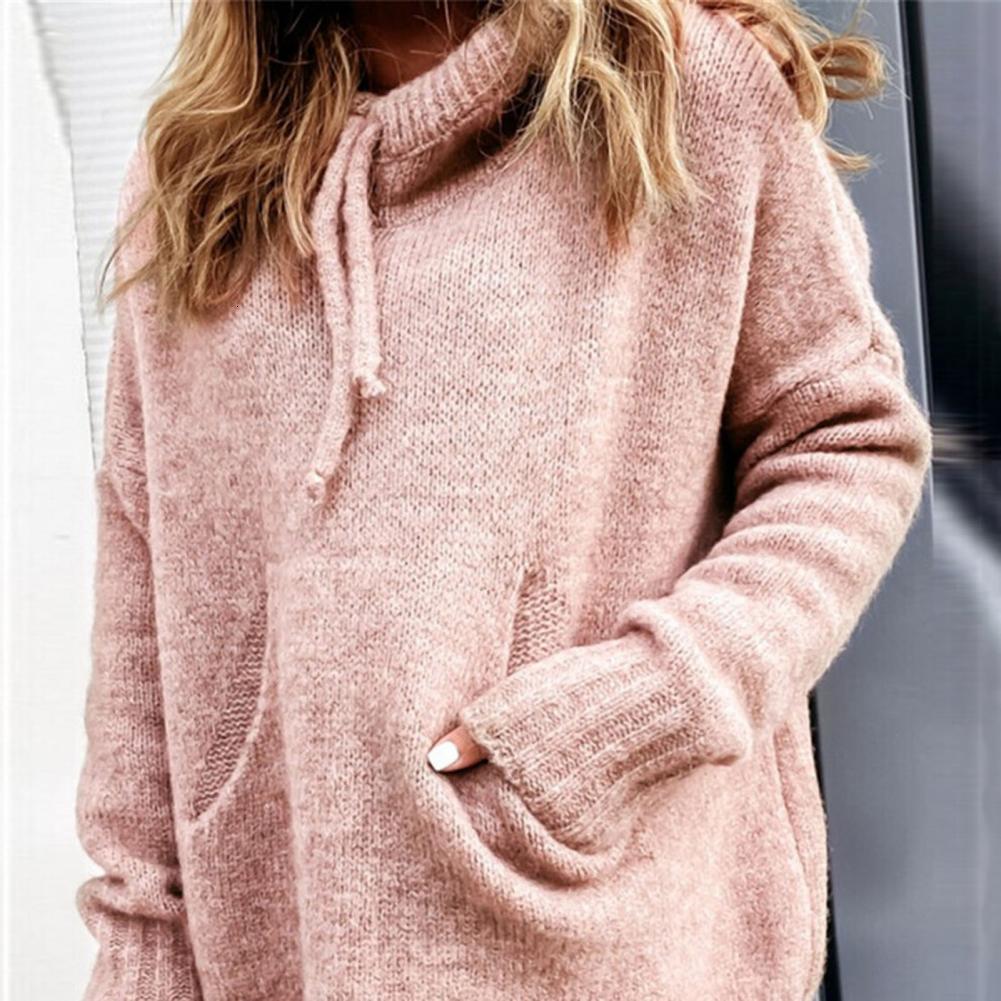 Women's Sweaters Knitted Top Solid Color Comfy Lady Drawstring Large Pocket Pullover 221207, Grey
Women's Sweaters Knitted Top Solid Color Comfy Lady Drawstring Large Pocket Pullover 221207, Grey