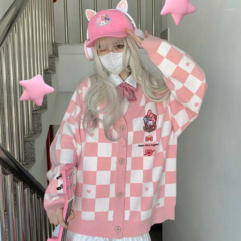 Women' Knits Vintage College Style Lingge Cardigan Autumn Women' V-neck Single Breasted Loose High Waist Short Sweater Coat, Pink
Women' Knits Vintage College Style Lingge Cardigan Autumn Women' V-neck Single Breasted Loose High Waist Short Sweater Coat, Pink