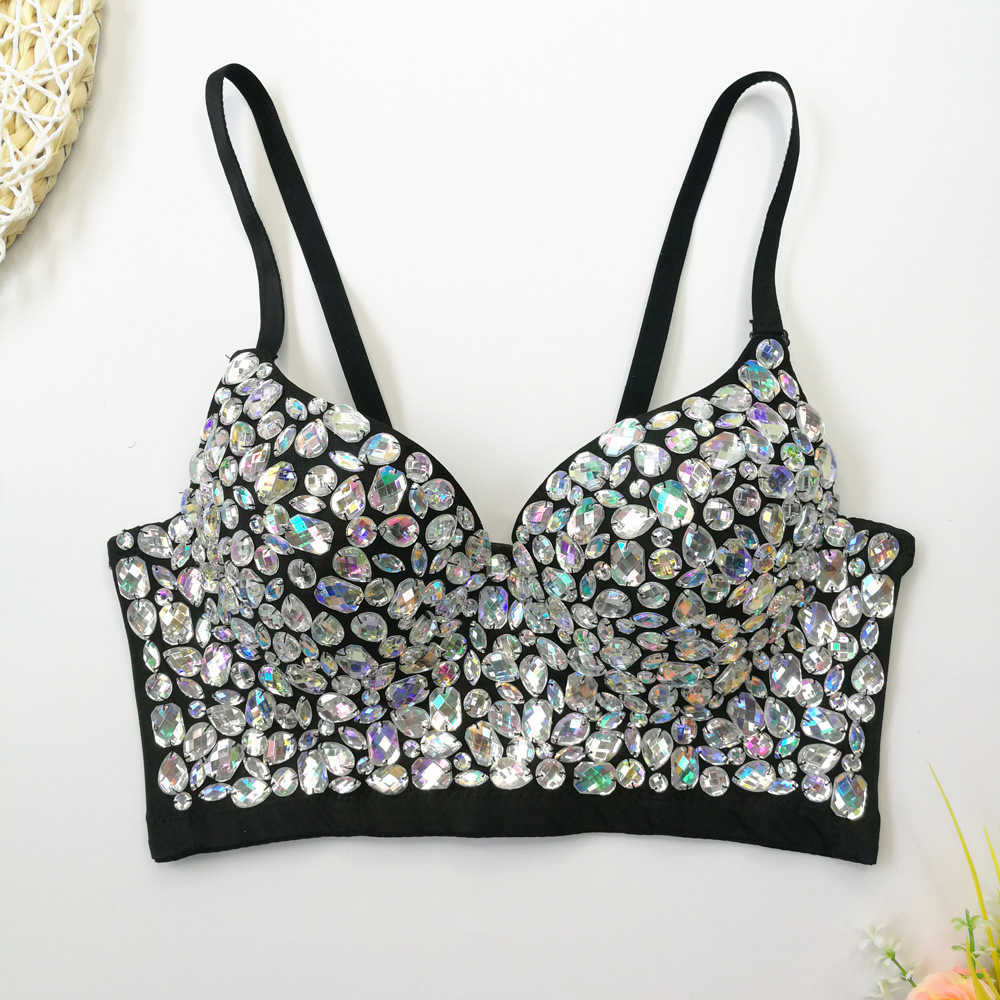 Rhinestone color diamond bra careful machine deep V chest wrapping stage performance sling women's bar top, White5
Rhinestone color diamond bra careful machine deep V chest wrapping stage performance sling women's bar top, White5