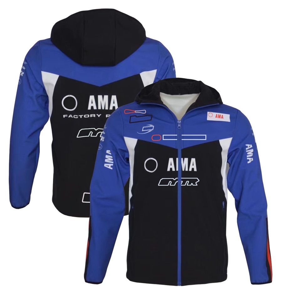2025 New Moto Factory Racing Team Hoodie Motorcycle Ride Blue Keep Warm Jackets Zip Fleece Sportswear Men's Windproof Zipper Jacket free sh