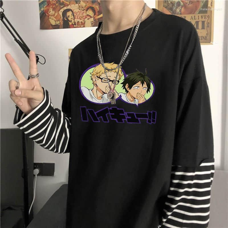 Men's T Shirts Anime Haikyuu Kei Tsukishima Print Men Fake Two Piece T-Shirts Fashion Summer Oversize Stripes Clothing Shirt Women
Men's T Shirts Anime Haikyuu Kei Tsukishima Print Men Fake Two Piece T-Shirts Fashion Summer Oversize Stripes Clothing Shirt Women
