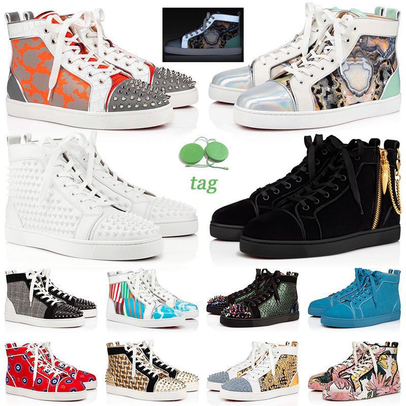 Luxury loafers designer boots mens womens red bottoms marble art reflective metallic sliver gold patent leather triple black and white spikes sneakers boot trainer, B13 36-40 black white red
Luxury loafers designer boots mens womens red bottoms marble art reflective metallic sliver gold patent leather triple black and white spikes sneakers boot trainer, B13 36-40 black white red