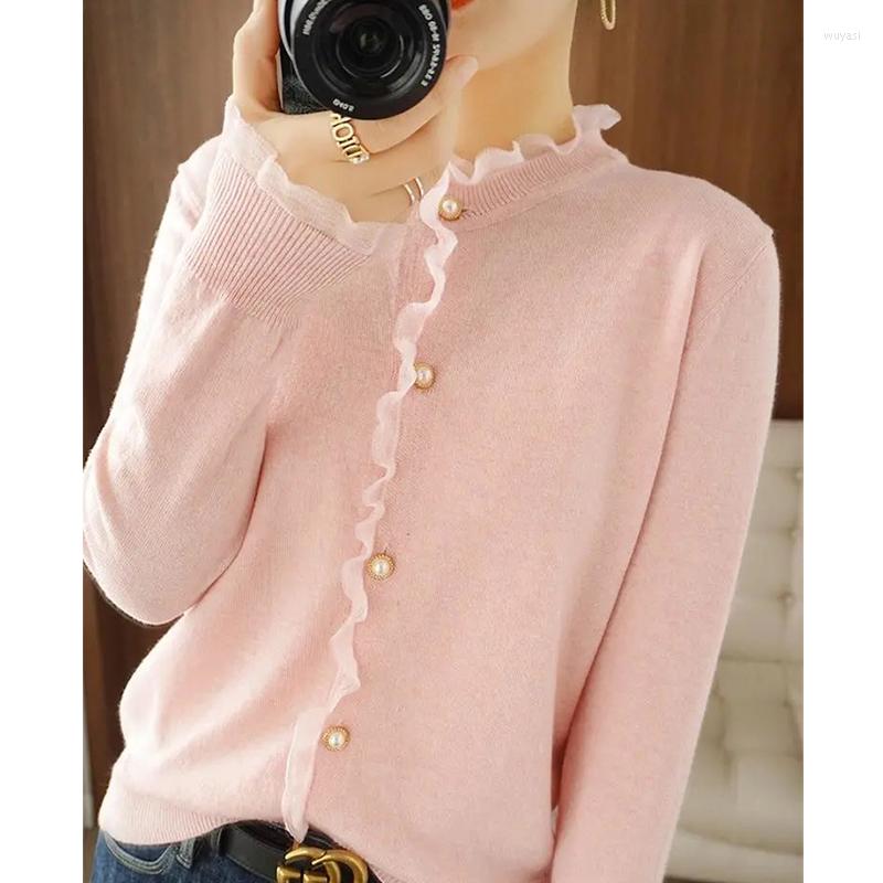 Women's Knits 2022 Spring Summer Fall Pearl Clasp Round Collar Cardigan Lace Knitting Sweater Coat Female Temperament Render Unlined Upper, Blue
Women's Knits 2022 Spring Summer Fall Pearl Clasp Round Collar Cardigan Lace Knitting Sweater Coat Female Temperament Render Unlined Upper, Blue