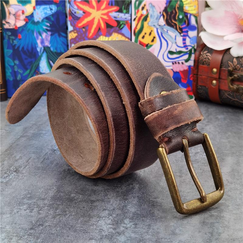Belts Cowboy Jeans Men's Leather Belt Retro Brass Buckle Thick Vintage Luxury Waist For Men Ceinture MBT0531, Black
Belts Cowboy Jeans Men's Leather Belt Retro Brass Buckle Thick Vintage Luxury Waist For Men Ceinture MBT0531, Black