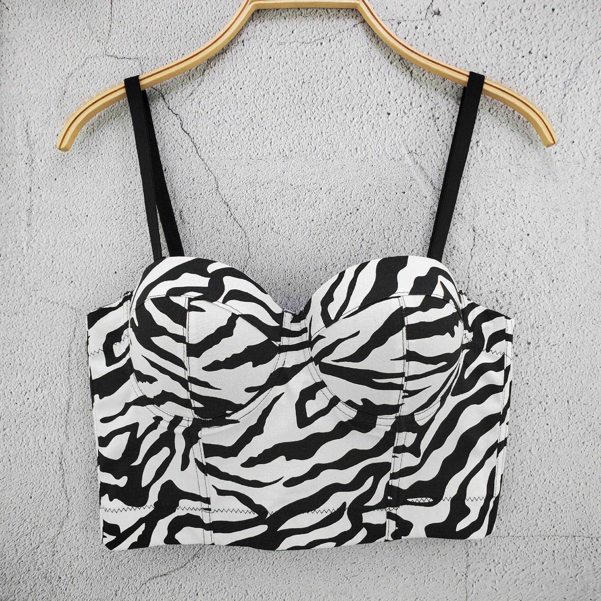Zebra Stripe suspender summer slim sexy stripe bra versatile outside wear Vest Top Women, White
Zebra Stripe suspender summer slim sexy stripe bra versatile outside wear Vest Top Women, White