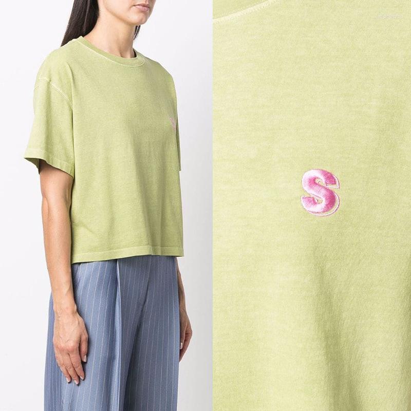 Women's T Shirts Streetwear Style Women Letter Embroidery O-Neck Cotton Loose Straight Shorts Pullovers T-Shirts, Grass green
Women's T Shirts Streetwear Style Women Letter Embroidery O-Neck Cotton Loose Straight Shorts Pullovers T-Shirts, Grass green