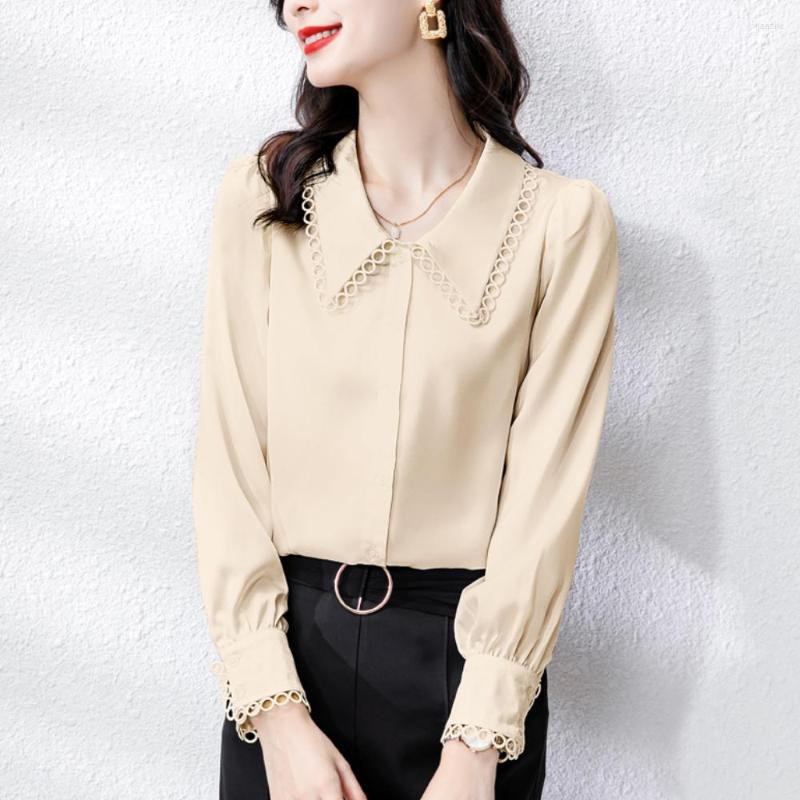 Women's Blouses Women Shirts Elegant Office Button Up Long Sleeve Chic Satin Ladies Fashion Business Basic Tops, Beige
Women's Blouses Women Shirts Elegant Office Button Up Long Sleeve Chic Satin Ladies Fashion Business Basic Tops, Beige
