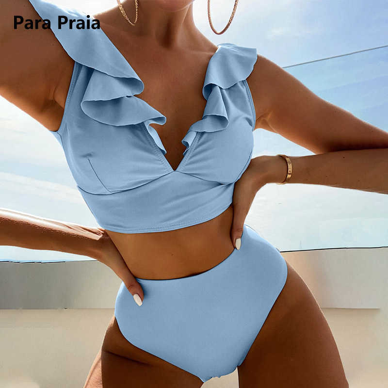 Bras Sets Para Praia Solid Ruffle Bikini 2022 Women High Waist Swimsuit Push Up Bikinis Set Summer V neck Bathing Suit Female Swimwear T221206, Brick red
Bras Sets Para Praia Solid Ruffle Bikini 2022 Women High Waist Swimsuit Push Up Bikinis Set Summer V neck Bathing Suit Female Swimwear T221206, Brick red