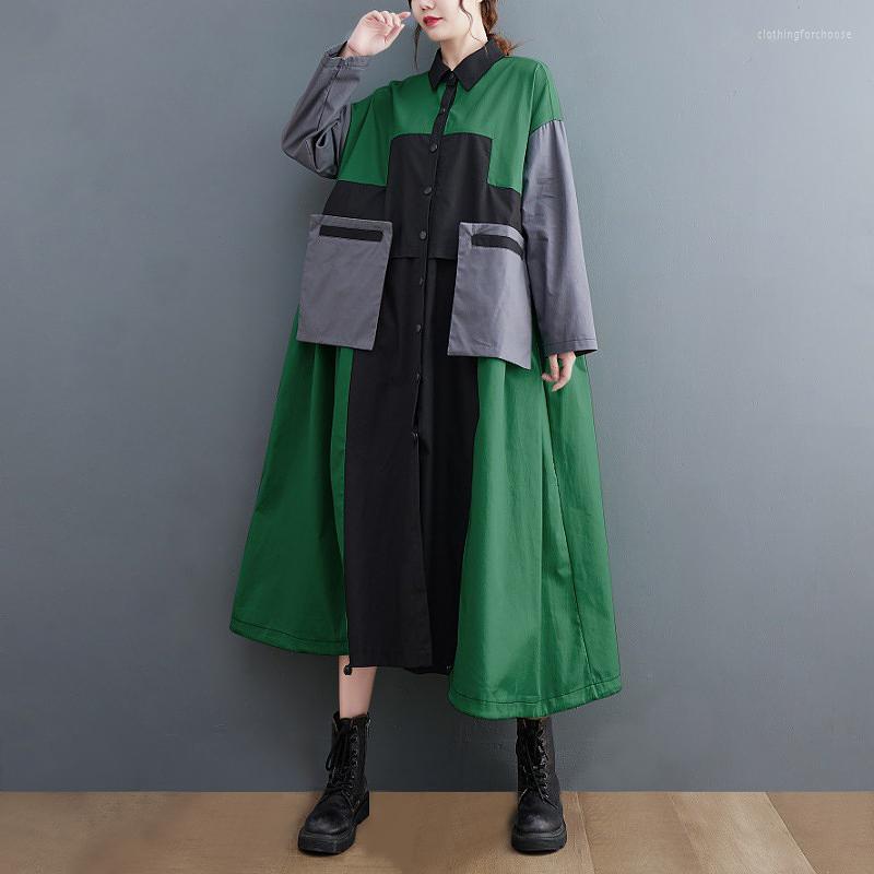 Casual Dresses Long Sleeve Pocket Decorated Autumn Woman Gray Brown Patchwork Shirt Dress Loose Fit Big Size Unique Robe Style JJXD244, Jjxd244 green
Casual Dresses Long Sleeve Pocket Decorated Autumn Woman Gray Brown Patchwork Shirt Dress Loose Fit Big Size Unique Robe Style JJXD244, Jjxd244 green