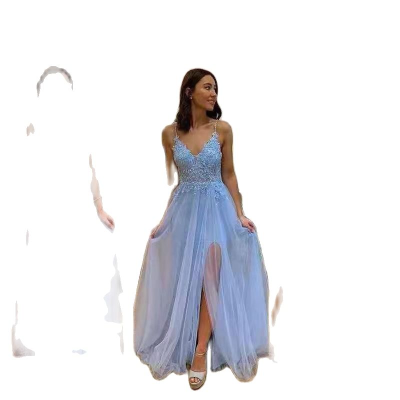 Light Blue Split Prom Dresses Lace Applique Beaded 2023 V Neck Spaghetti Strap A Line Tulle Backless Evening Gowns Formal Party, Chocolate
Light Blue Split Prom Dresses Lace Applique Beaded 2023 V Neck Spaghetti Strap A Line Tulle Backless Evening Gowns Formal Party, Chocolate