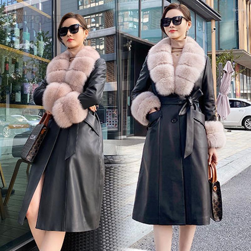 Women's Leather Down Jacket Women Sheep Coat Fur Collar Warm And Black Middle Long Windbreaker
Women's Leather Down Jacket Women Sheep Coat Fur Collar Warm And Black Middle Long Windbreaker